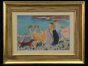 Feest op het strand, ca. 1905 door Maurice Denis